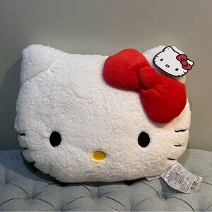 NWTS Hello Kitty Sherpa Pillow With Red Bow Accent. Made By Sanrio.